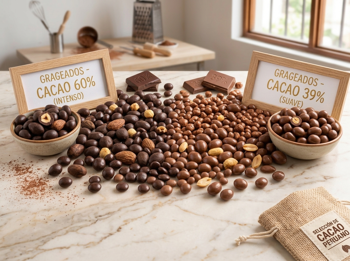 MORENITOS / frutos secos bañados con chocolate real.